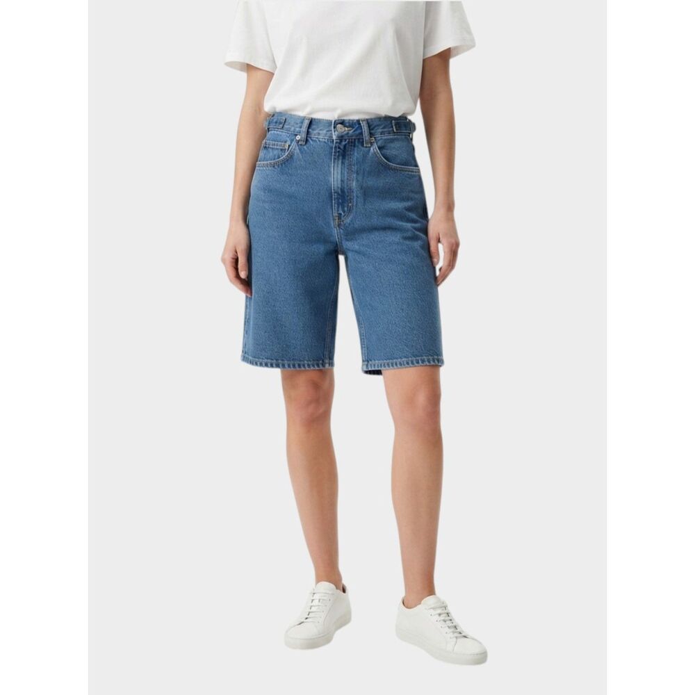 Naked Wardrobe Women's Magnolia Long Bermuda Jean Shorts Large